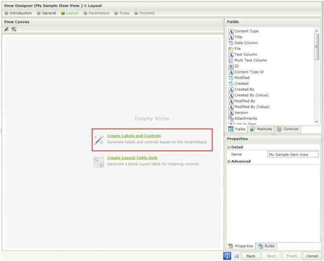 Create Labels and Controls